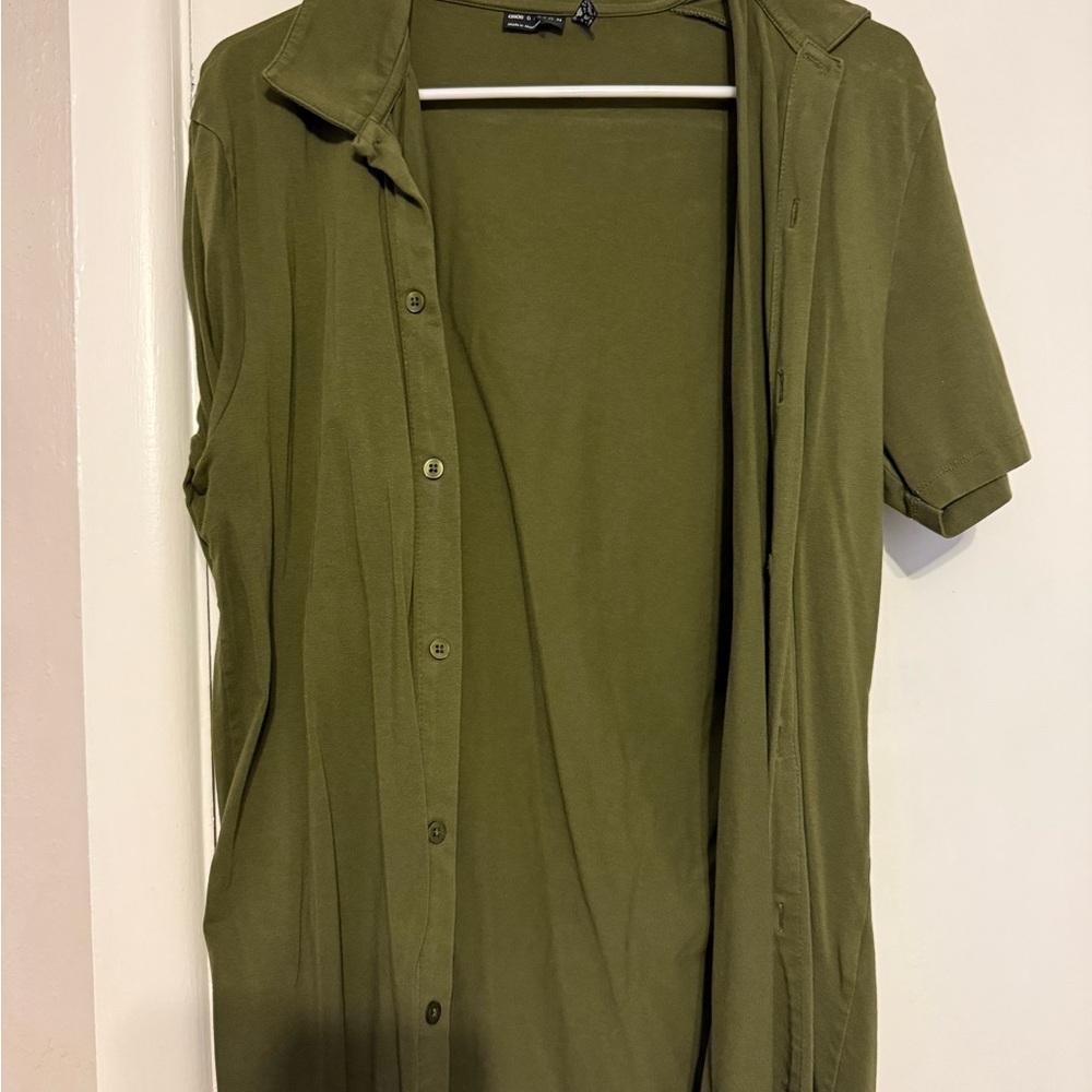 ASOS Olive Green Casual Button Down Shirt